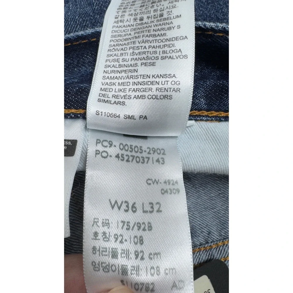 Levi's 505 Selvedge Premium Straight Jeans‎ Mens 36x32 Blue Irregular